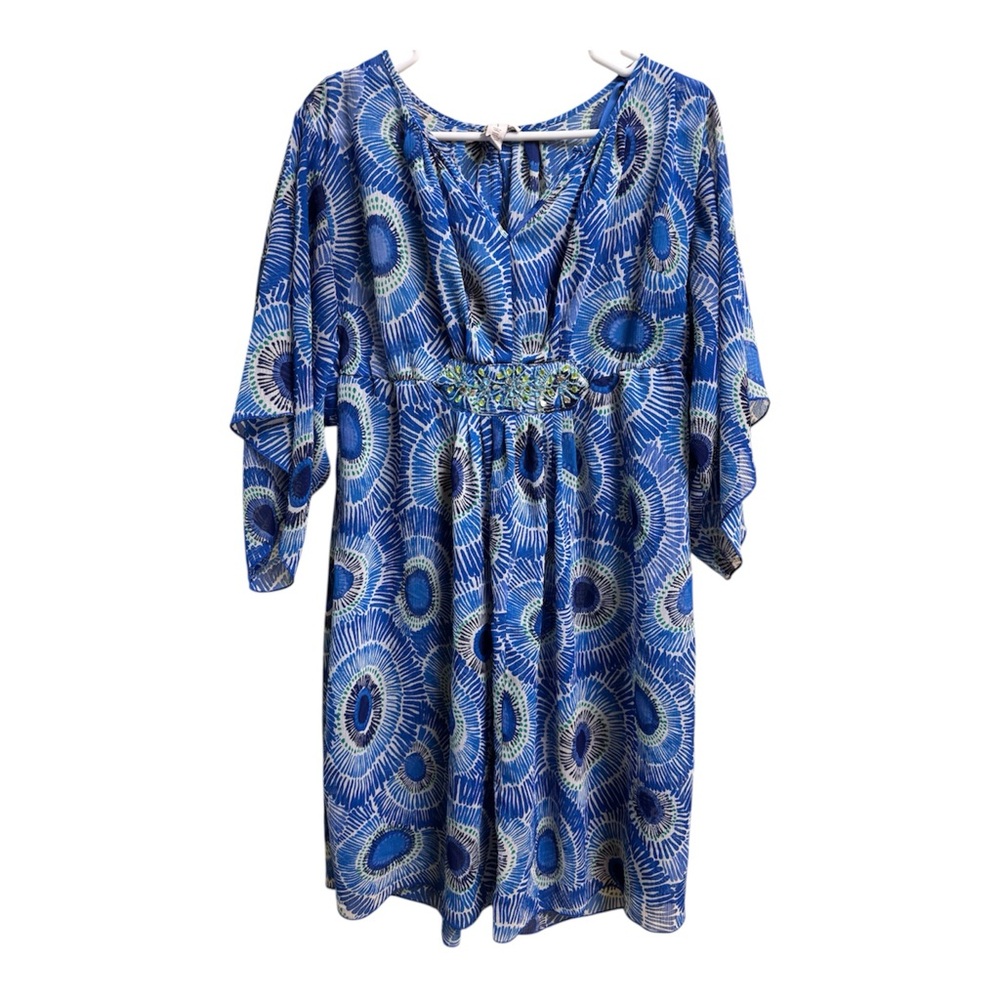 Chico's Blue and White Swim Coverup